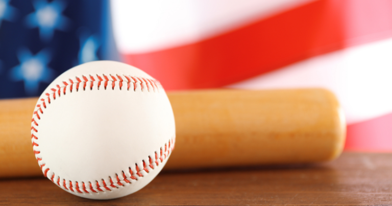 Baseball american flag